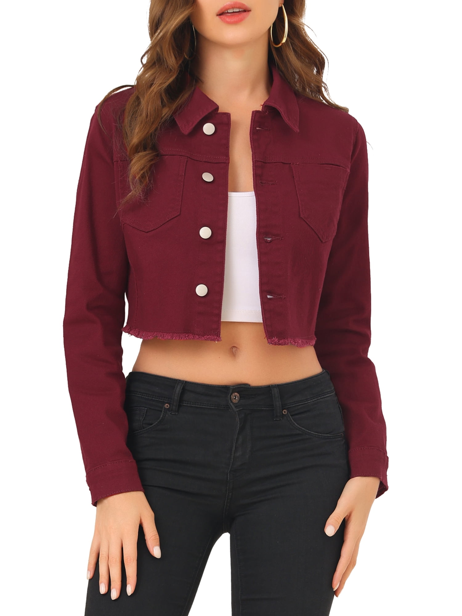 NWOT Diane Gilman jacket | Denim jacket fashion, Burgundy jean jacket, Maroon  jacket